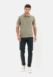 camel active Poloshirt Khaki/Dunkelgrün