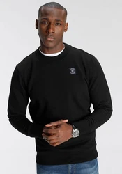 DELMAO Sweatshirt Regular Fit Basic-Stil Schwarz