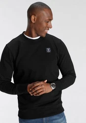 DELMAO Sweatshirt Regular Fit Basic-Stil Schwarz