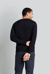 bugatti Pullover Strick mit Logostickerei 