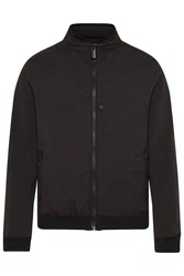 bugatti Blouson mit Stehkragen Schwarz/Dunkelgrau/Braun