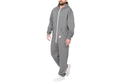 Basisstoff Jumpsuit Sheesh Herren Overall Einteiler Hellgrau/Dunkelgrau/Grau