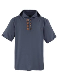 T-Shirt Herren T-Shirt mit Kapuze LV-609 (Dark-Grey, 4XL) Herrenshirt Kapuzen Shirt