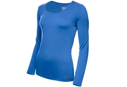 Kaipara Merino Sportswear Langarmshirt Damen Rundhals Slimfit 200 Blau/Dunkelblau