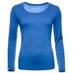 Kaipara Merino Sportswear Langarmshirt Damen Rundhals Slimfit 200 Blau/Dunkelblau