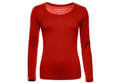 Kaipara Merino Sportswear Langarmshirt Damen Rundhals Slimfit 200 Rot