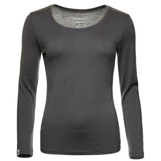 Kaipara Merino Sportswear Langarmshirt Damen Rundhals Slimfit 200 Dunkelgrau/Grau/Schwarz Kaipara Merino Sportswear Langarmshirt Damen Rundhals Slimfit 200 Dunkelgrau/Grau/Schwarz
