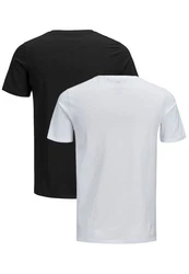 Jack & Jones T-Shirt JJECORP LOGO Print Kurzarm 2-er Stck Pack (3661) Schwarz/Weiß