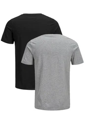 Jack & Jones T-Shirt JJECORP LOGO Print Kurzarm 2-er Stck Pack (3661) Grau/Schwarz (3661)