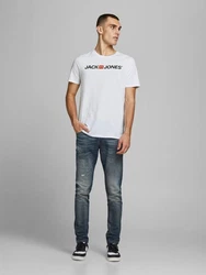 Jack & Jones T-Shirt JJECORP LOGO Print Kurzarm 2-er Stck Pack (3661) Weiß (3661)
