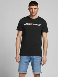 Jack & Jones T-Shirt JJECORP LOGO Print Kurzarm 2-er Stck Pack (3661) Schwarz/Weiß
