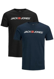 Jack & Jones T-Shirt JJECORP LOGO Print Kurzarm 2-er Stck Pack (3661) Schwarz/Blau Jack & Jones T-Shirt JJECORP LOGO Print Kurzarm 2-er Stck Pack (3661) Schwarz/Blau