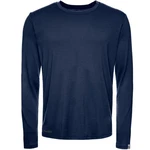 Kaipara Langarmshirt Merino Longsleeve Herren Regularfit Dunkelblau/Blau