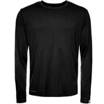 Kaipara Langarmshirt Merino Longsleeve Herren Regularfit Schwarz/Dunkelblau