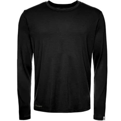 Kaipara Langarmshirt Merino Longsleeve Herren Regularfit Schwarz/Dunkelblau