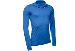 Kaipara Merino Sportswear Langarmshirt Merino Zip-Neck Herren Slimfit 200 Blau/Hellblau