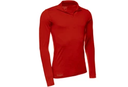 Kaipara Merino Sportswear Langarmshirt Merino Zip-Neck Herren Slimfit 200 Rot/Dunkelrot