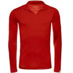 Kaipara Merino Sportswear Langarmshirt Merino Zip-Neck Herren Slimfit 200 Rot/Dunkelrot