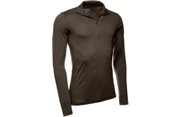 Kaipara Merino Sportswear Langarmshirt Merino Zip-Neck Herren Slimfit 200 Dunkelgrün/Khaki/Grau/Braun