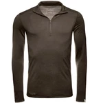 Kaipara Merino Sportswear Langarmshirt Merino Zip-Neck Herren Slimfit 200 Dunkelgrün/Khaki/Grau/Braun