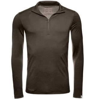Kaipara Merino Sportswear Langarmshirt Merino Zip-Neck Herren Slimfit 200 Dunkelgrün/Khaki/Grau/Braun Kaipara Merino Sportswear Langarmshirt Merino Zip-Neck Herren Slimfit 200 Dunkelgrün/Khaki/Grau/Braun