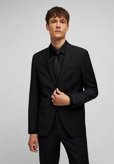 HECHTER PARIS Anzugsakko mit gewebter HILFIGER Signatur Schwarz/Dunkelblau/Hellblau