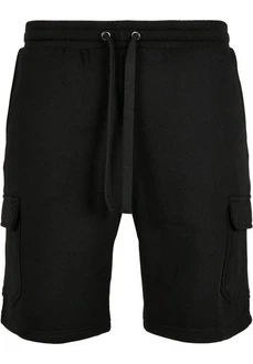 URBAN CLASSICS Herren Organic Cargo Sweatshorts Schwarz/Dunkelblau/Gelb