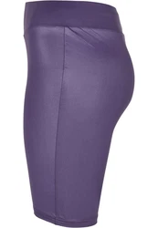 Urban Classics Damen Ladies Synthetic Leather Cycle Shorts Lila