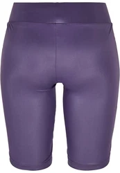 Urban Classics Damen Ladies Synthetic Leather Cycle Shorts Lila
