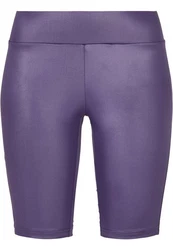Urban Classics Damen Ladies Synthetic Leather Cycle Shorts Lila