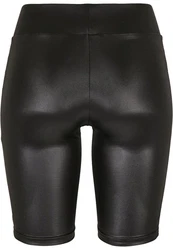 Urban Classics Damen Ladies Synthetic Leather Cycle Shorts Schwarz/Dunkelgrau/Grau/Weiß