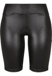 Urban Classics Damen Ladies Synthetic Leather Cycle Shorts Schwarz/Dunkelgrau/Grau/Weiß