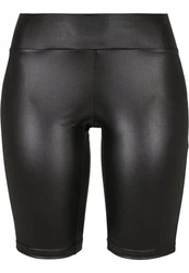 Urban Classics Damen Ladies Synthetic Leather Cycle Shorts Schwarz/Dunkelgrau/Grau/Weiß