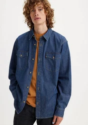 Levi's Jeanshemd RELAXED FIT WESTERN Dunkelblau/Blau/Hellblau