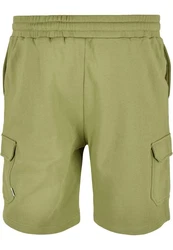 URBAN CLASSICS Herren Organic Cargo Sweatshorts Dunkelgrün/Khaki/Grün