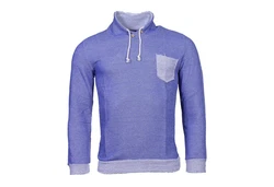 Banco Longpullover Langarmshirt mit Brusttasche und Kordelzug Lila/Blau/Grau/Dunkelblau/Fliederfarben