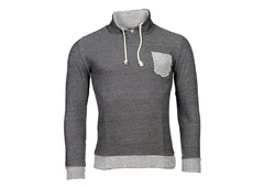 Banco Longpullover Langarmshirt mit Brusttasche und Kordelzug Dunkelgrau/Hellgrau/Grau/Dunkelblau