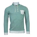 Banco Longpullover Langarmshirt mit Brusttasche und Kordelzug Grün/Türkis/Hellblau