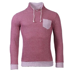 Banco Longpullover Langarmshirt mit Brusttasche und Kordelzug Bordeaux/Dunkelrot/Lila/Rot/Rosa