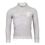 Banco Longpullover Langarmshirt mit Brusttasche und Kordelzug Grau/Hellgrau