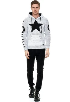 Rusty Neal Kapuzensweatshirt Design Silber/Grau/Weiß Rusty Neal Kapuzensweatshirt Design Silber/Grau/Weiß