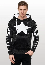 Rusty Neal Kapuzensweatshirt Design Creme/Schwarz/Weiß/Hellblau/Grau