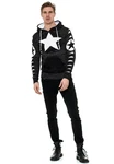 Rusty Neal Kapuzensweatshirt Design Creme/Schwarz/Weiß/Hellblau/Grau