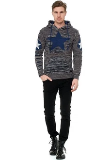 Rusty Neal Kapuzensweatshirt Design Hellblau/Blau/Dunkelblau Rusty Neal Kapuzensweatshirt Design Hellblau/Blau/Dunkelblau