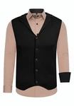 Rusty Neal Langarmhemd und Weste Schwarz/Beige Rusty Neal Langarmhemd und Weste Schwarz/Beige