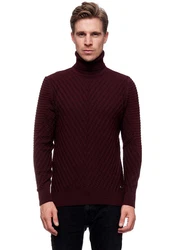 Rusty Neal Rollkragenpullover Dunkelrot/Bordeaux