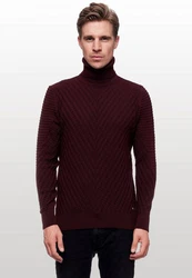 Rusty Neal Rollkragenpullover Dunkelrot/Bordeaux