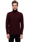 Rusty Neal Rollkragenpullover Dunkelrot/Bordeaux