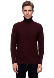 Rusty Neal Rollkragenpullover Dunkelrot/Bordeaux