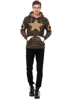 Rusty Neal Kapuzensweatshirt Design Beige/Braun